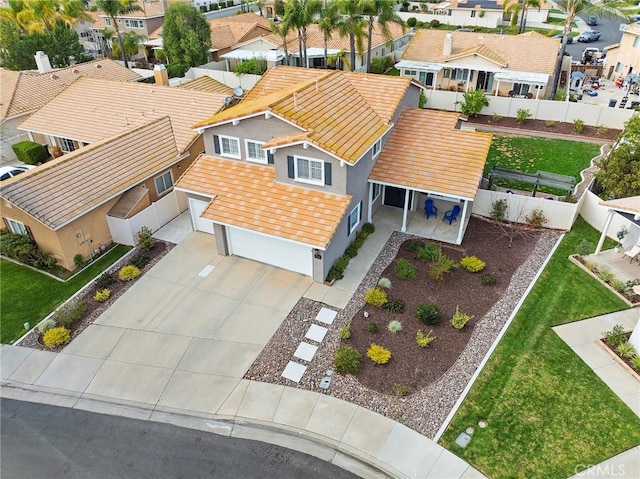 aerial view featuring a residential view