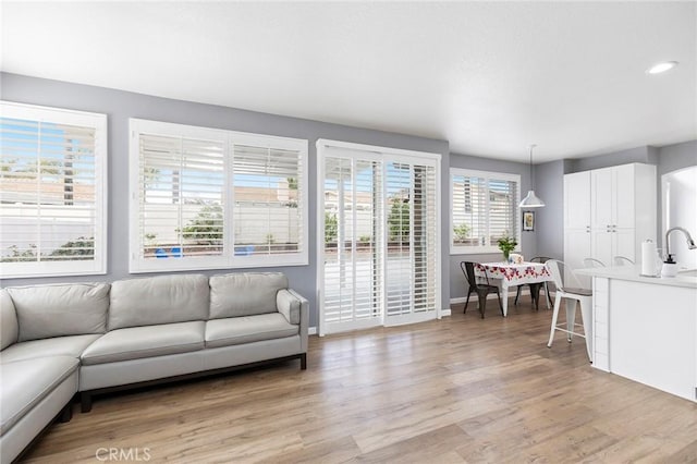 32388 Corte Palacio, Temecula, CA 92592 - living room with light wood-style floors, baseboards, and recessed lighting