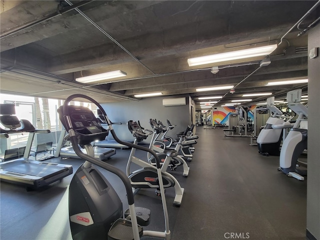 gym with a wall unit AC