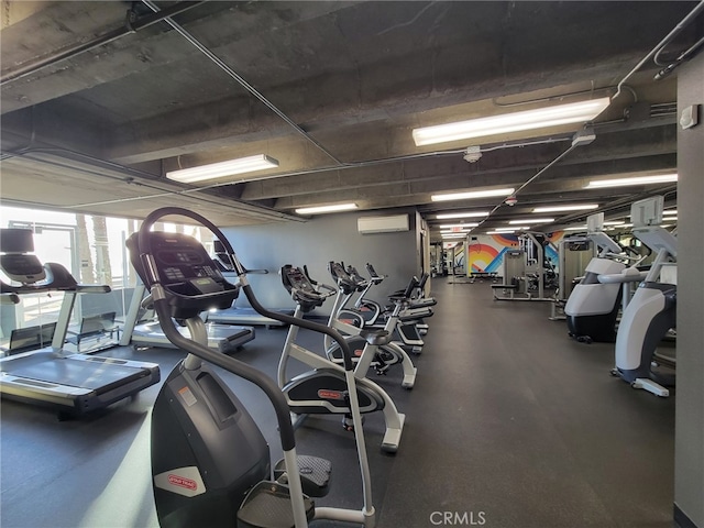 25 15th Pl Unit 101, Long Beach, CA 90802 - workout area featuring a wall mounted air conditioner
