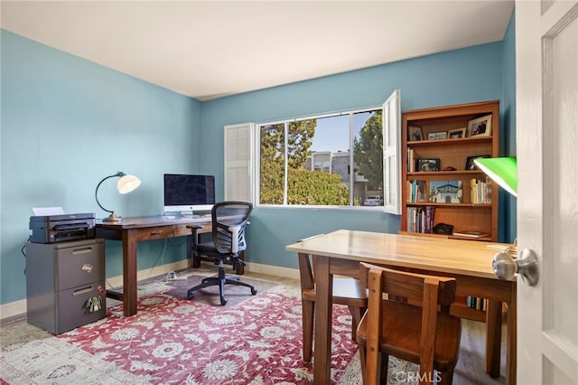 office area with baseboards