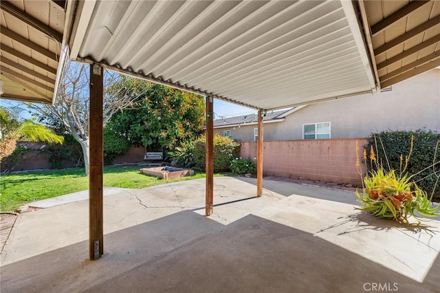 view of patio with a fenced backyard