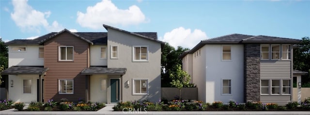 view of front facade with stucco siding