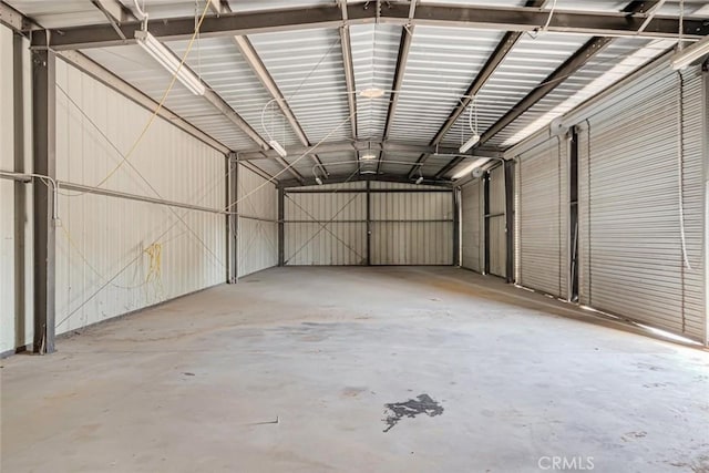 garage featuring metal wall