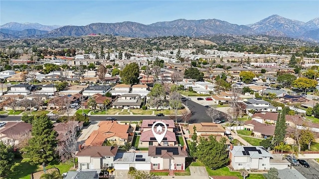 aerial view with a residential view and a mountain view