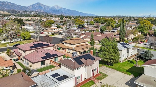 bird's eye view with a residential view and a mountain view