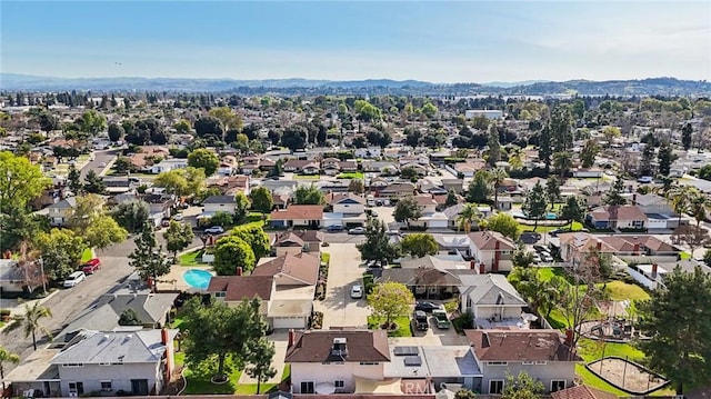 bird's eye view with a residential view