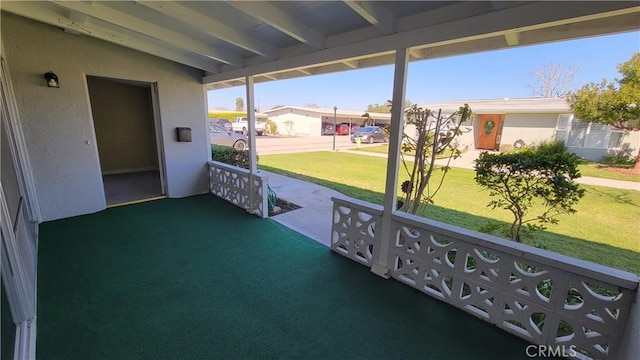 view of patio featuring a residential view