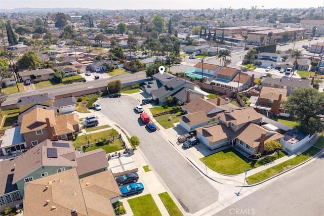 aerial view with a residential view