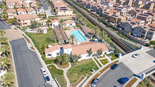 aerial view with a residential view