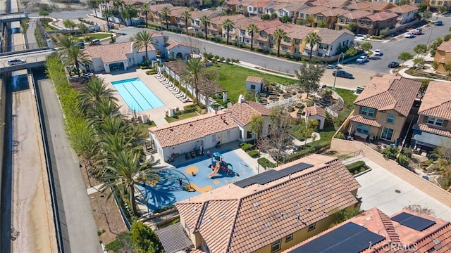 drone / aerial view featuring a residential view