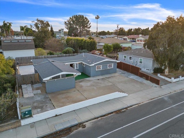 aerial view featuring a residential view