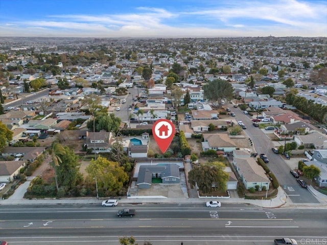 aerial view featuring a residential view