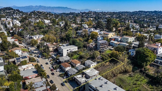 bird's eye view with a mountain view