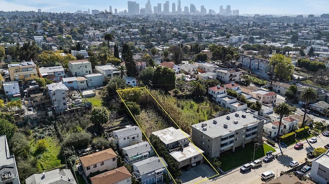 aerial view with a city view