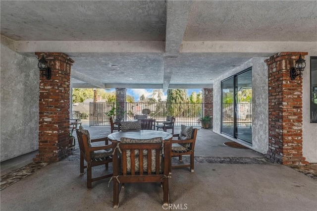 interior space featuring outdoor dining space