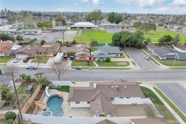 bird's eye view with a residential view