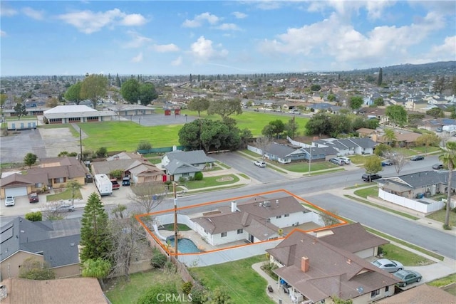 drone / aerial view featuring a residential view