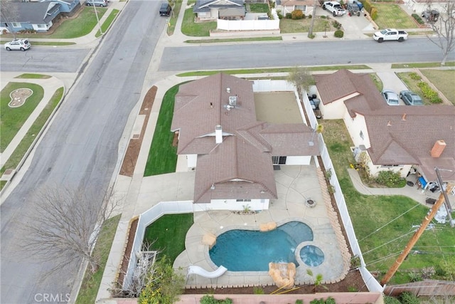 bird's eye view featuring a residential view