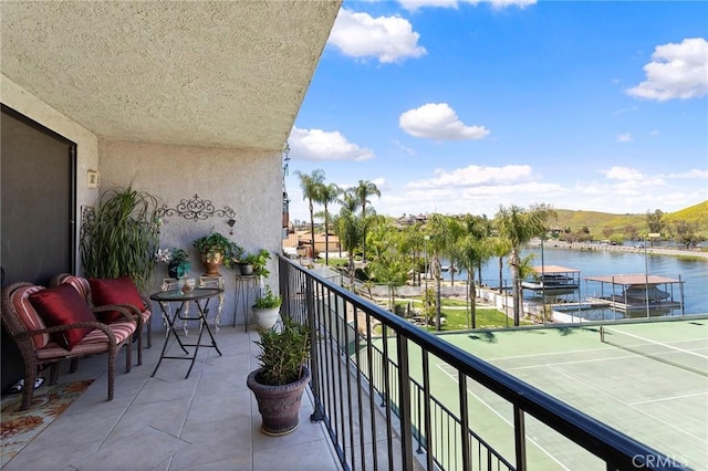 balcony with a water view