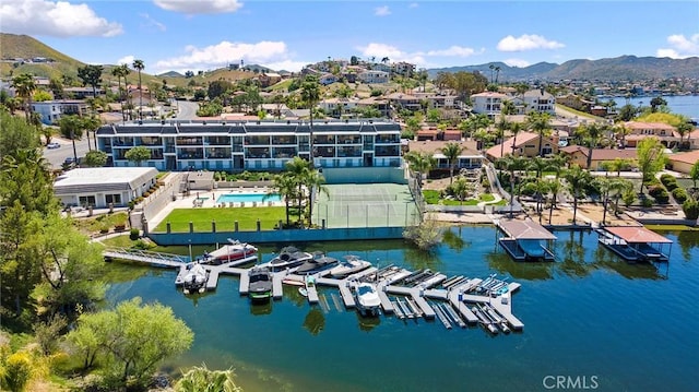 22570 Bass Pl Unit 7, Canyon Lake, CA 92587 - birds eye view of property with a water and mountain view