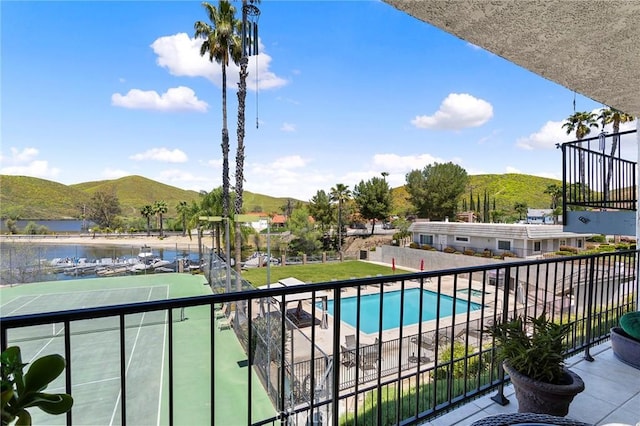 22570 Bass Pl Unit 7, Canyon Lake, CA 92587 - balcony with a water and mountain view