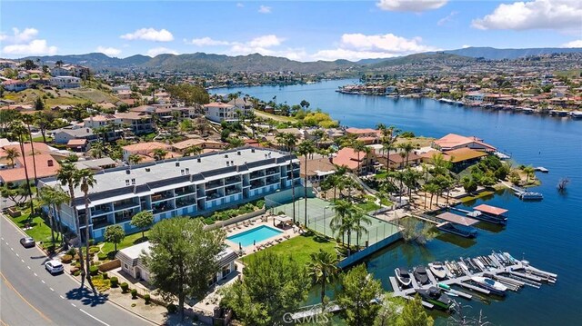 22570 Bass Pl Unit 7, Canyon Lake, CA 92587 - aerial view featuring a water and mountain view
