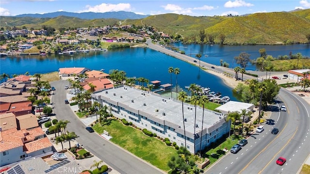 22570 Bass Pl Unit 7, Canyon Lake, CA 92587 - birds eye view of property with a water and mountain view