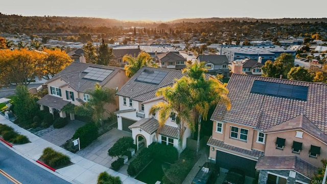 bird's eye view with a residential view