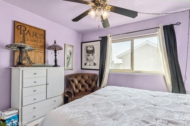 bedroom with a ceiling fan