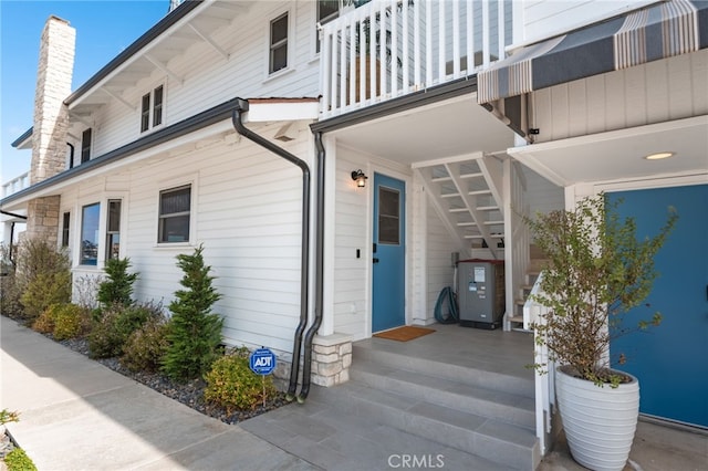 207 E Edgewater Ave Unit A, Newport Beach, CA 92661 - entrance to property with a chimney and a balcony
