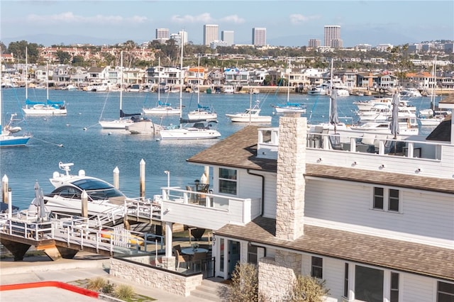 207 E Edgewater Ave Unit A, Newport Beach, CA 92661 - property view of water featuring a boat dock