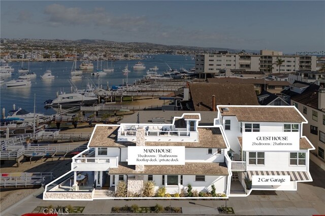 207 E Edgewater Ave Unit A, Newport Beach, CA 92661 - bird's eye view with a water view