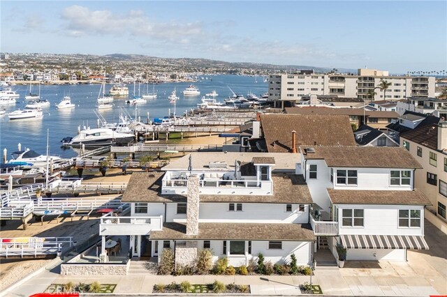 207 E Edgewater Ave Unit A, Newport Beach, CA 92661 - drone / aerial view featuring a water view