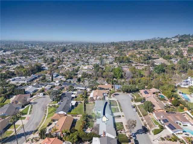 bird's eye view with a residential view