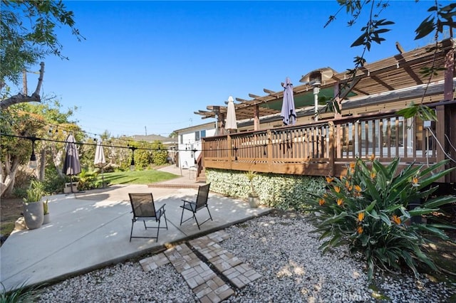 view of patio / terrace featuring a wooden deck