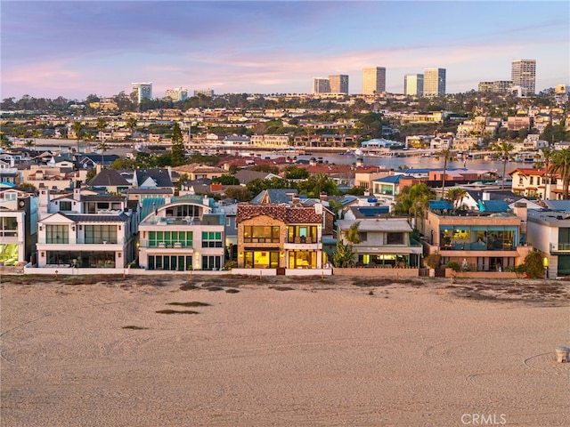 drone / aerial view with a city view