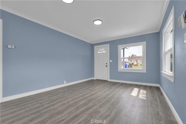 34945 Ave B, Yucaipa, CA 92399 - interior space featuring baseboards, ornamental molding, and wood finished floors