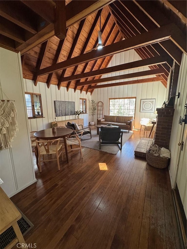 283 Walnut Dr, Lake Arrowhead, CA 92352 - living area featuring dark wood-type flooring and wooden ceiling