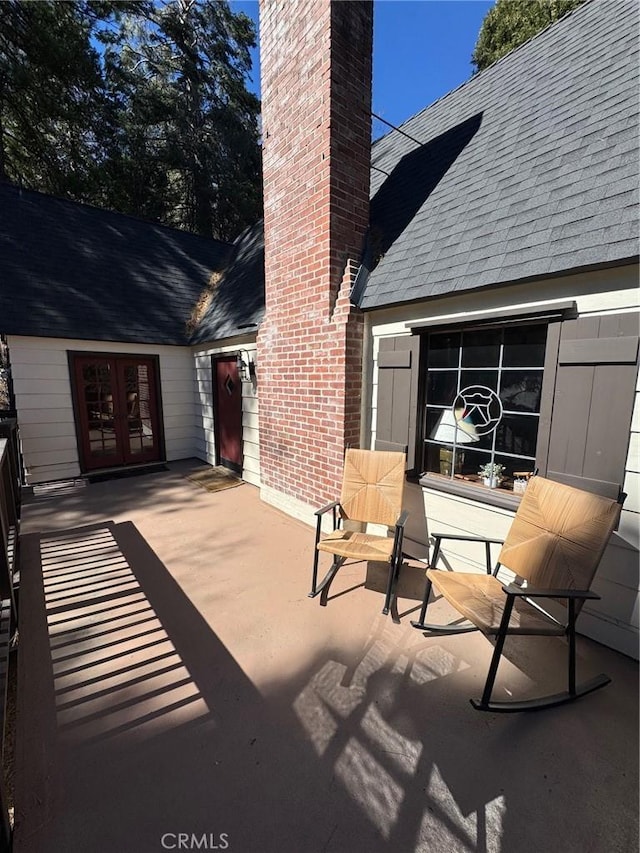 283 Walnut Dr, Lake Arrowhead, CA 92352 - view of patio / terrace featuring french doors