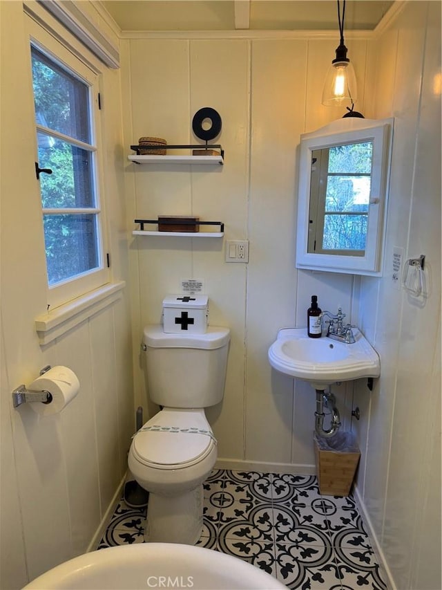 283 Walnut Dr, Lake Arrowhead, CA 92352 - half bathroom featuring toilet and tile patterned flooring