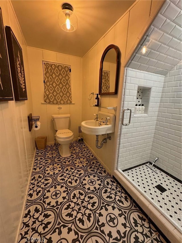 283 Walnut Dr, Lake Arrowhead, CA 92352 - bathroom featuring a shower stall and tile patterned flooring