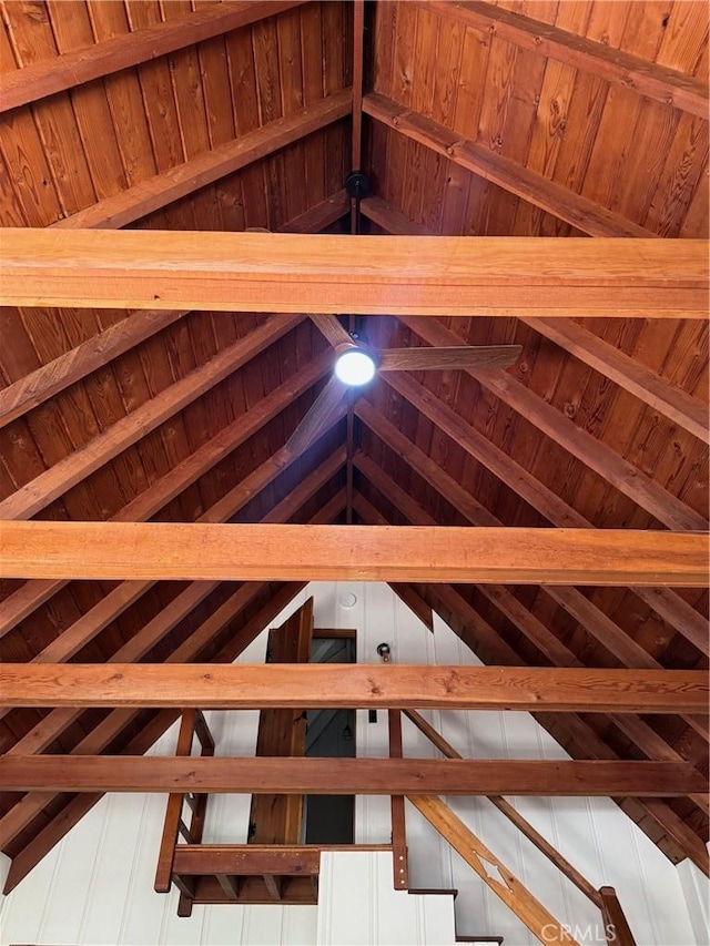 283 Walnut Dr, Lake Arrowhead, CA 92352 - detailed view of a wooden ceiling with exposed beams