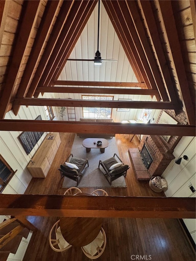 283 Walnut Dr, Lake Arrowhead, CA 92352 - living area featuring wood finished floors