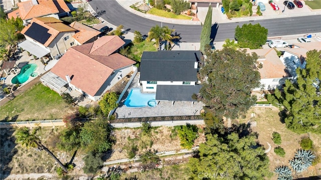 aerial view with a residential view