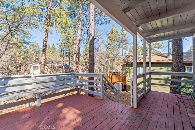 view of wooden deck