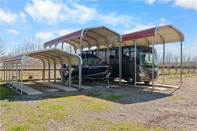 view of car parking featuring a carport