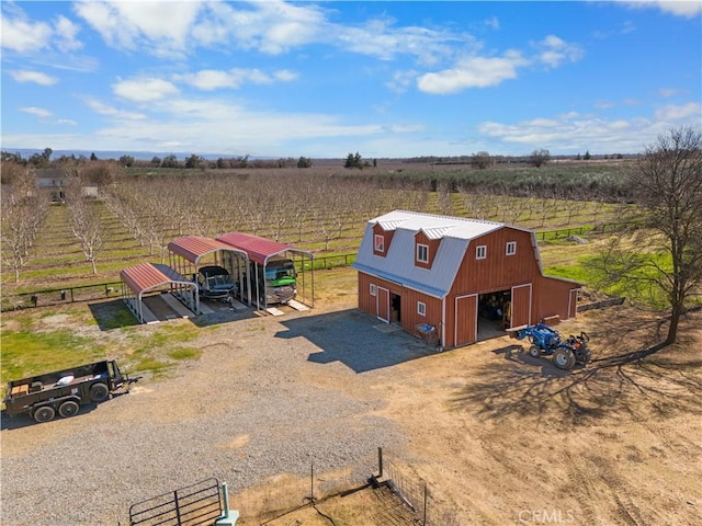 bird's eye view featuring a rural view