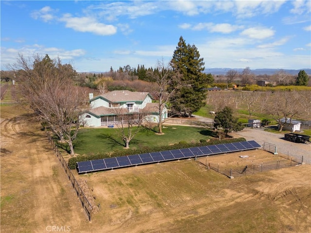 bird's eye view featuring a rural view