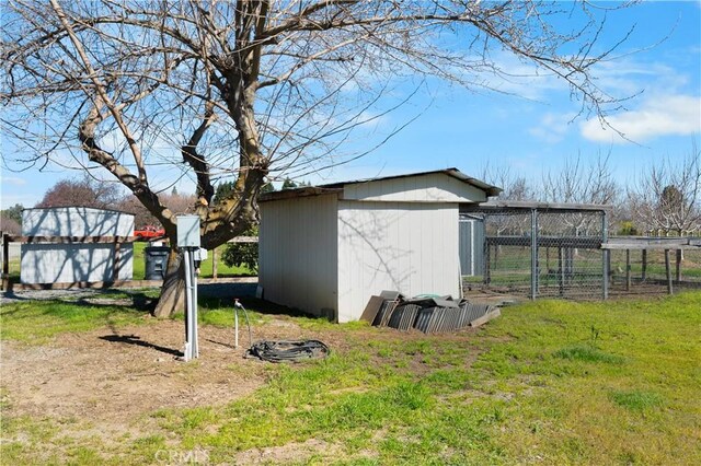 view of shed featuring exterior structure